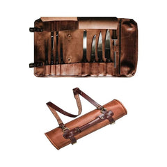 Waxed Canvas and Leather Chef Knife Roll