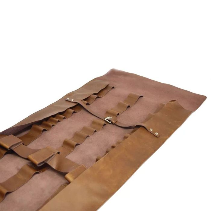 Heavy Duty Leather Chef Knife Roll
