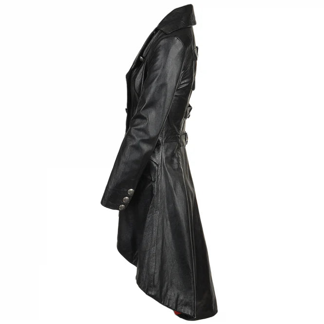 Double Breasted Gothic Raven Black Coat