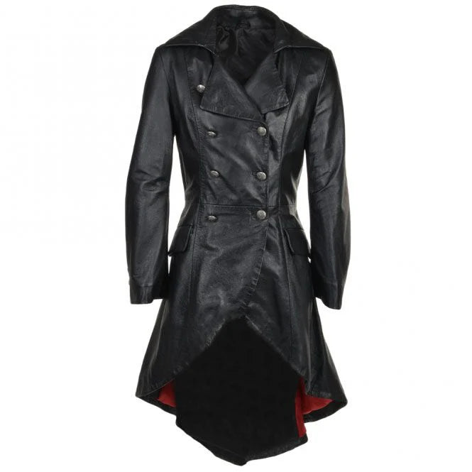 Double Breasted Gothic Raven Black Coat