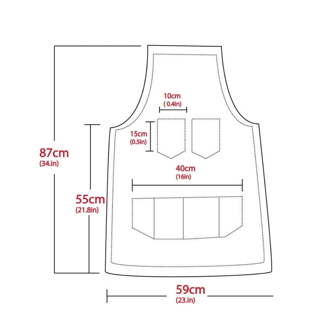 The Oxfordshire Grey Canvas Apron With Black Pocket Apron