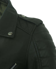 CHARLOTTE BURNT GREEN LEATHER JACKET