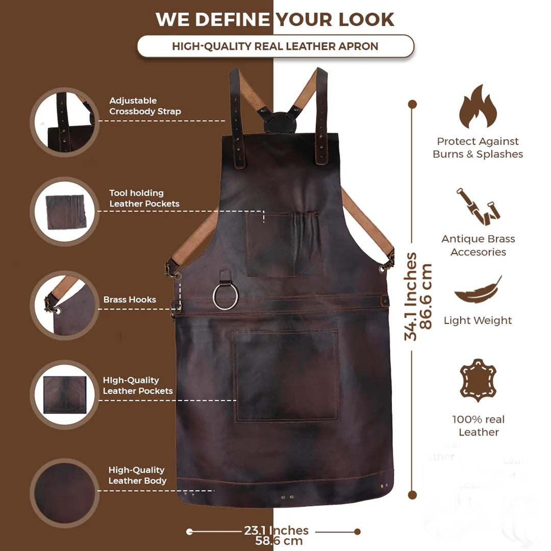 The Riding of Yorkshire Full Dark Brown Apron