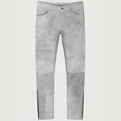 Harbor Gray Leather Biker Jeans