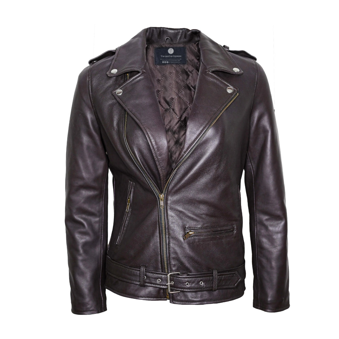 CHARLOTTE BURNT CHARCOAL LEATHER JACKET