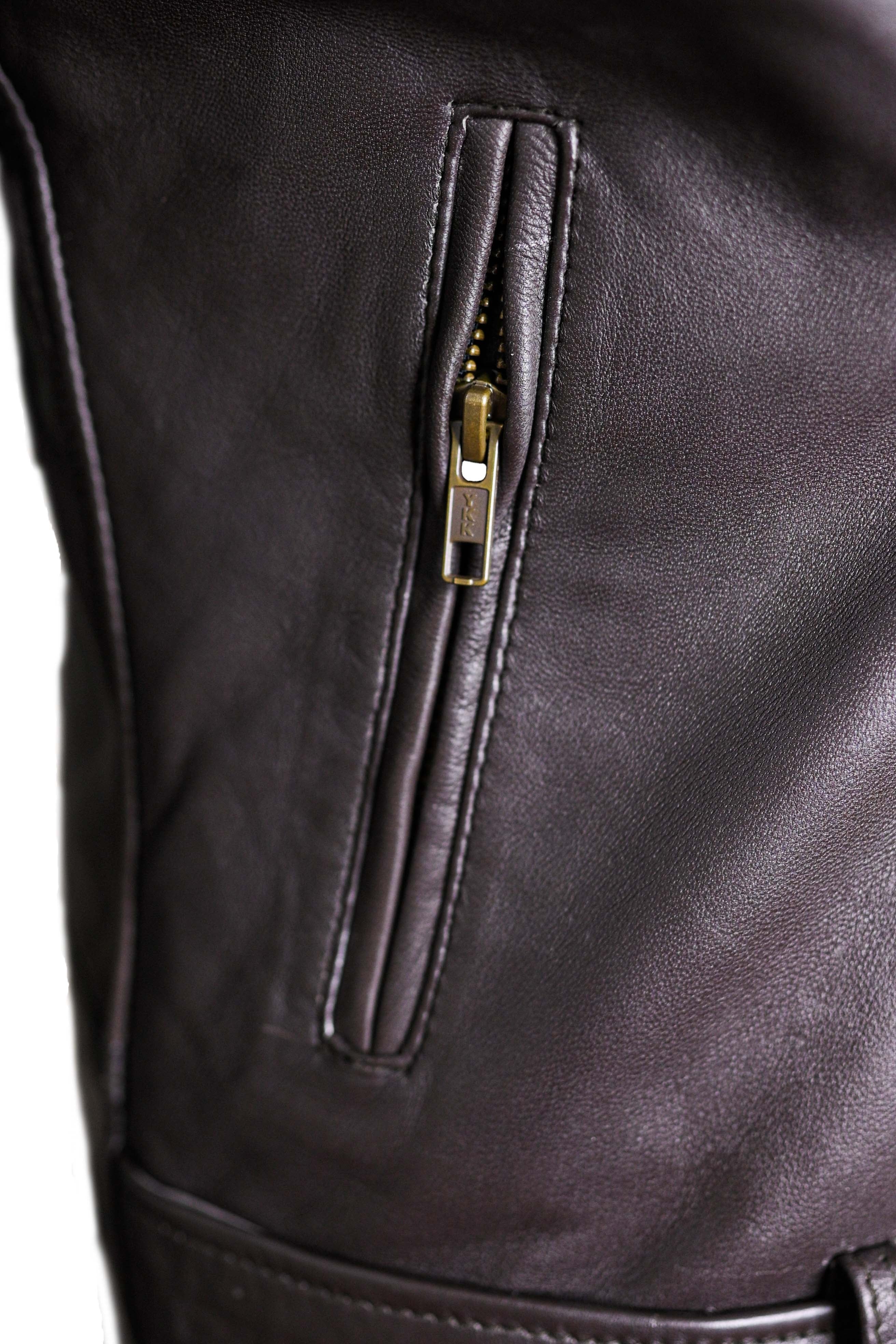 CHARLOTTE BURNT CHARCOAL LEATHER JACKET