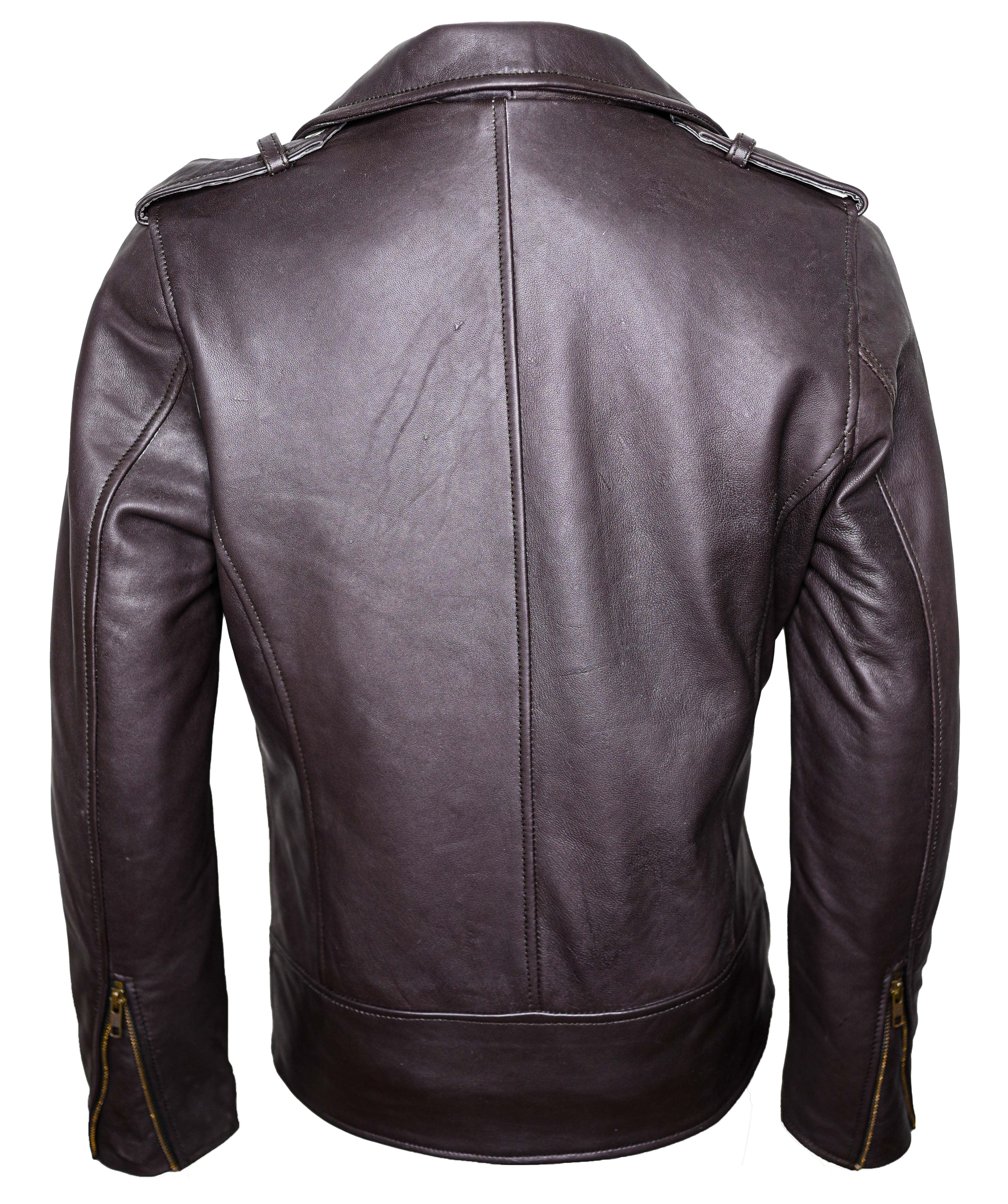 CHARLOTTE BURNT CHARCOAL LEATHER JACKET