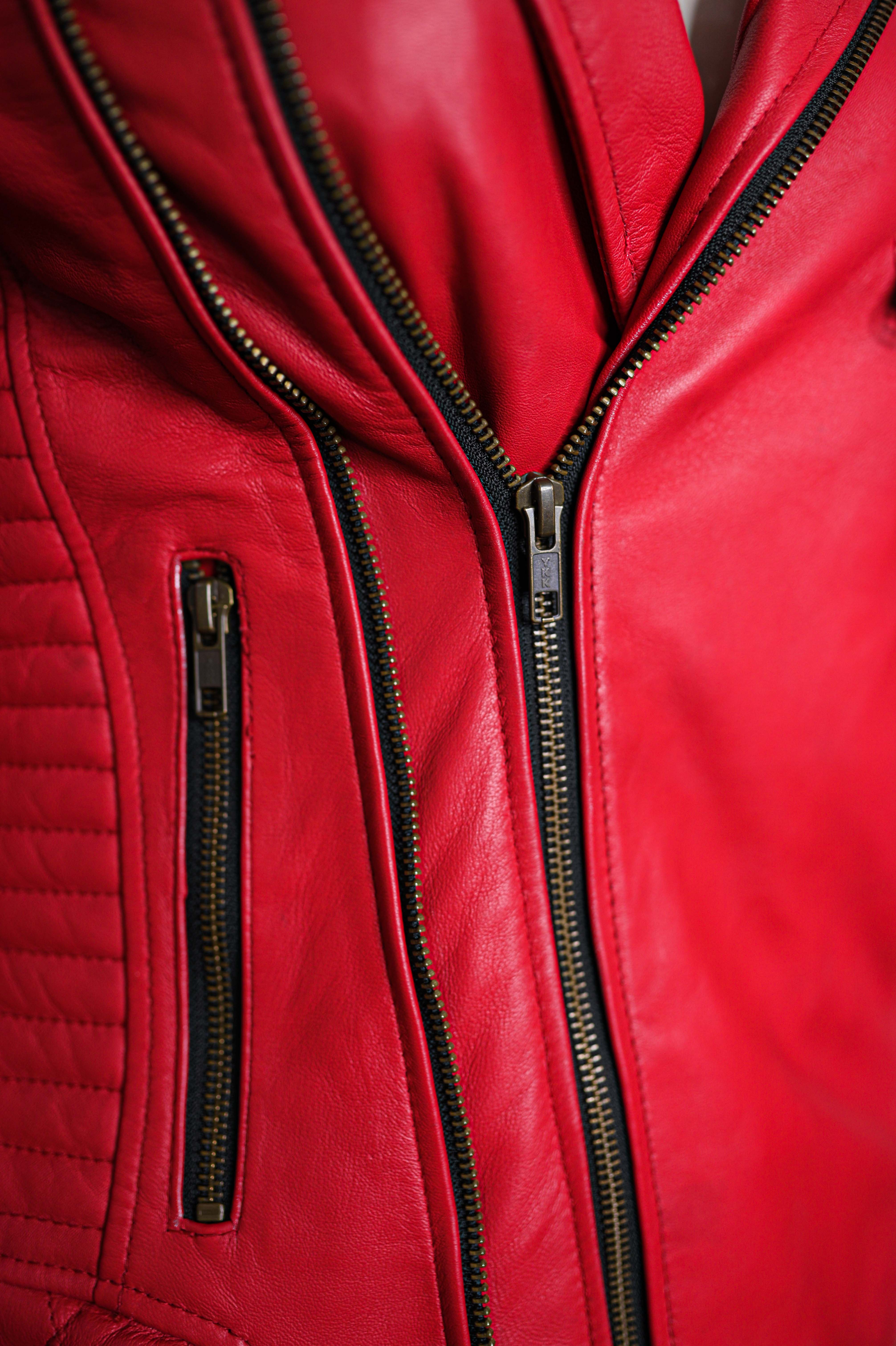 CHARLOTTE RED LEATHER JACKET