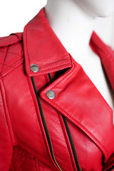 CHARLOTTE RED LEATHER JACKET