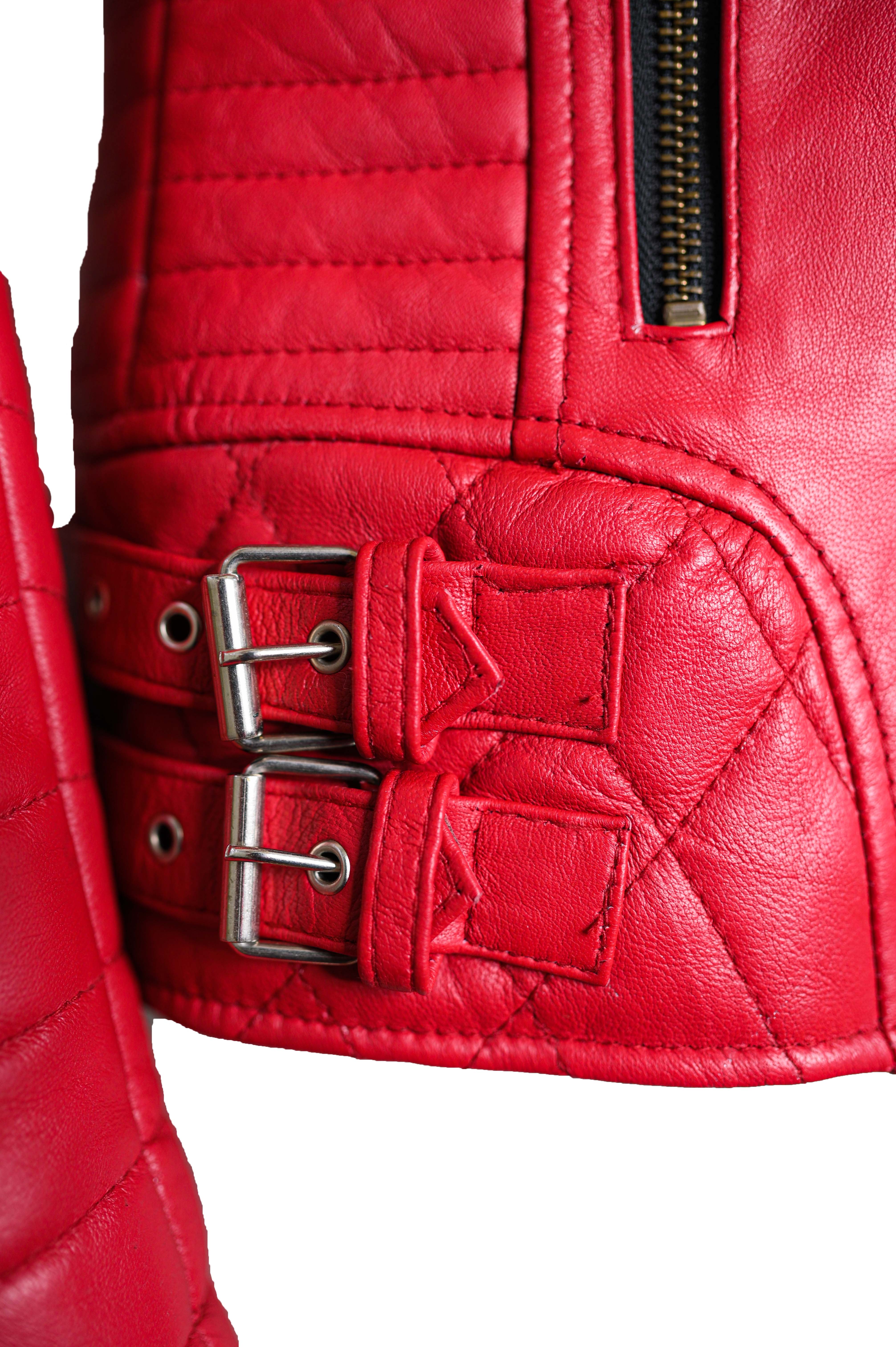 CHARLOTTE RED LEATHER JACKET