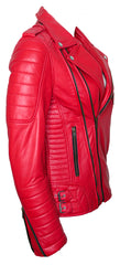 CHARLOTTE RED LEATHER JACKET