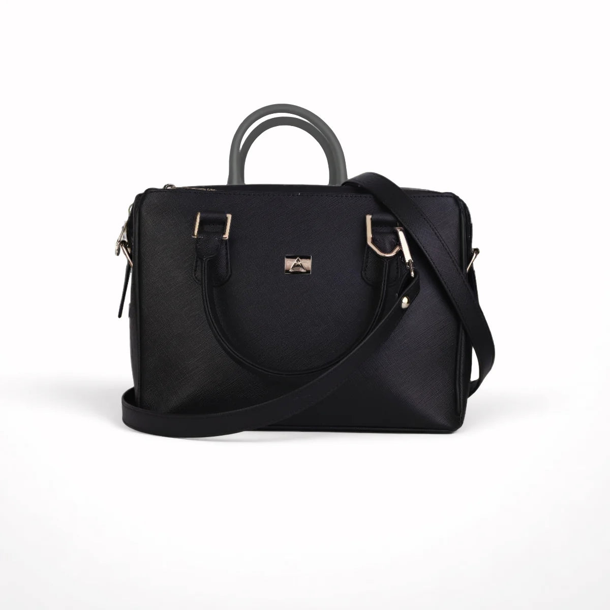 Sienna Luxe Black Leather Handbag