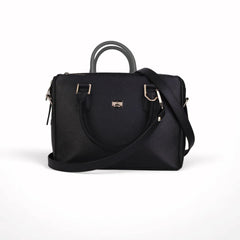 Sienna Luxe Black Leather Handbag