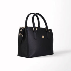 Sienna Luxe Black Leather Handbag