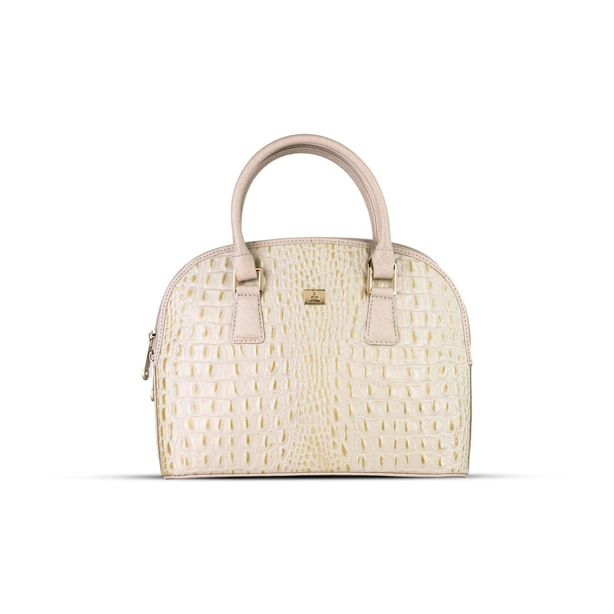 White Noir Croc Leather Handbag