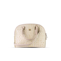 White Noir Croc Leather Handbag