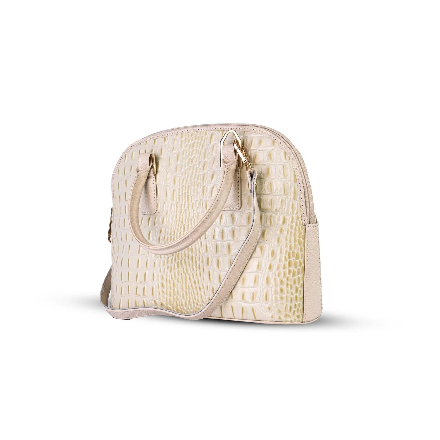 White Noir Croc Leather Handbag