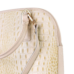 White Noir Croc Leather Handbag