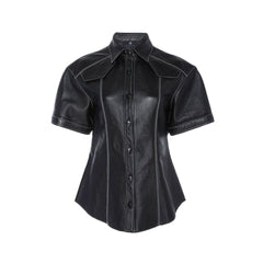 LEATHER SHIRT HALF SLEEVES