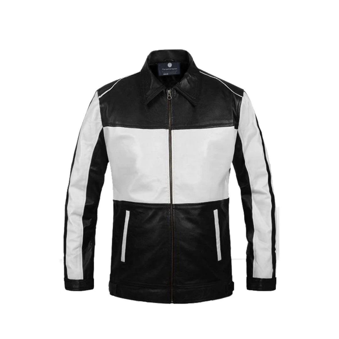 Nova Rev’it Vintage Black-white Leather Jacket