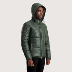 Gordon Green Hooded Leather Puffer Jacket
