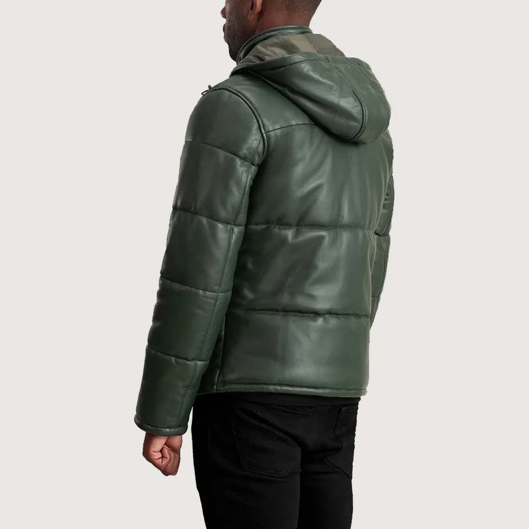 Gordon Green Hooded Leather Puffer Jacket