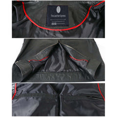 Men's Genuine Cow Rub Off Leather Coat (Trench Coat)