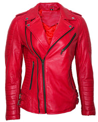 CHARLOTTE RED LEATHER JACKET