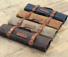 Rustic Leather Knife Roll