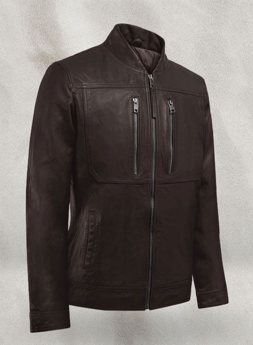 Thunderstorm Brown Biker Leather Jacket