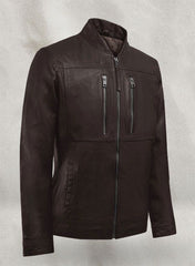 Thunderstorm Brown Biker Leather Jacket